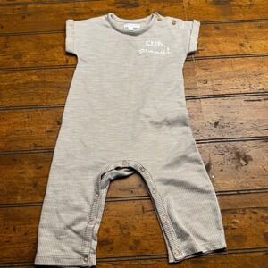 Grayson Mini Baby 12M Little Peanut Striped Ribbed Knit Romper Tan Jumpsuit